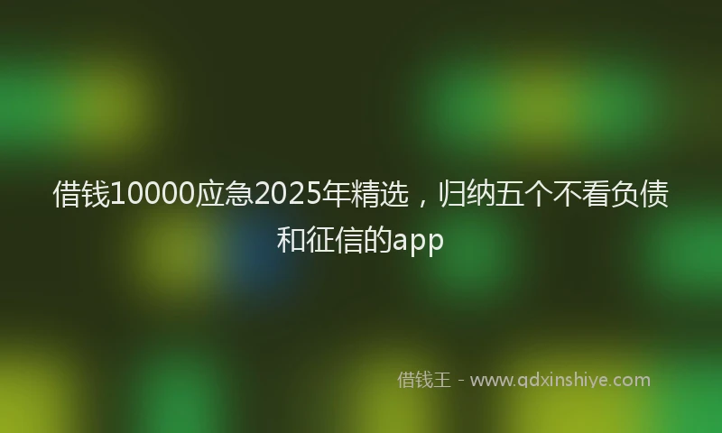 借钱10000应急2025年精选，归纳五个不看负债和征信的app