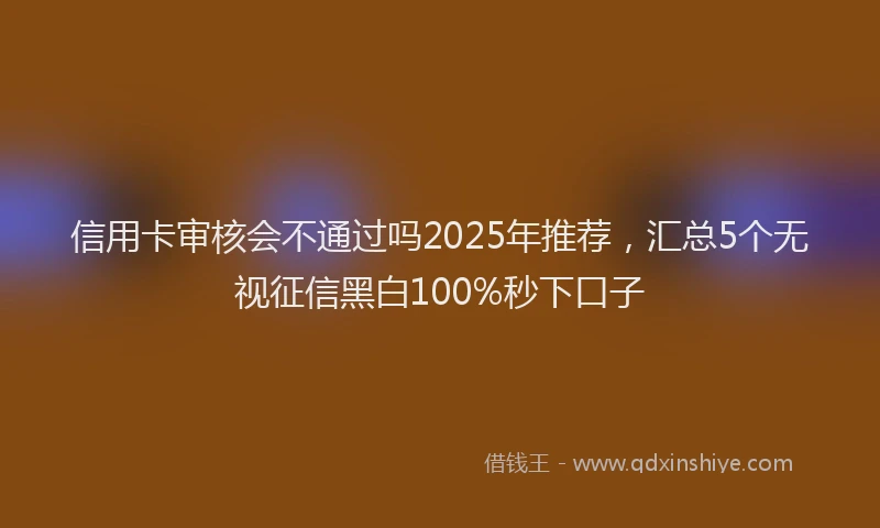 信用卡审核会不通过吗2025年推荐，汇总5个无视征信黑白100%秒下口子