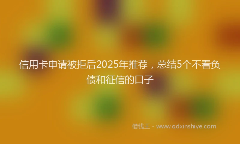 信用卡申请被拒后2025年推荐，总结5个不看负债和征信的口子