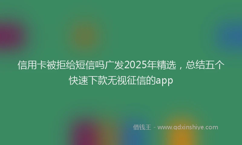 信用卡被拒给短信吗广发2025年精选，总结五个快速下款无视征信的app