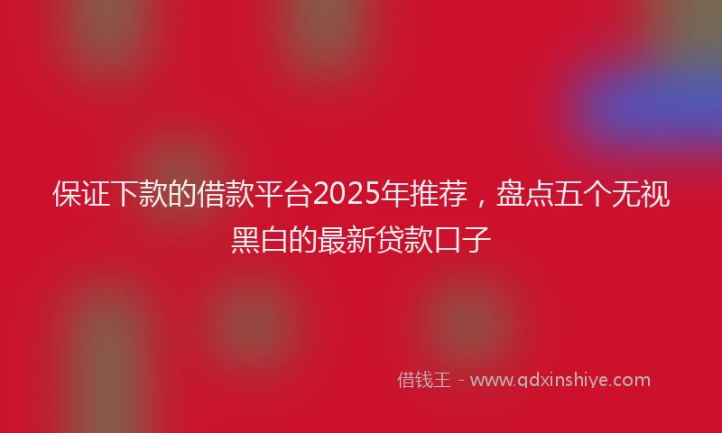保证下款的借款平台2025年推荐，盘点五个无视黑白的最新贷款口子