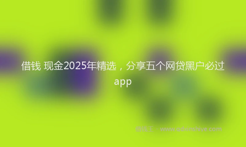 借钱 现金2025年精选，分享五个网贷黑户必过app