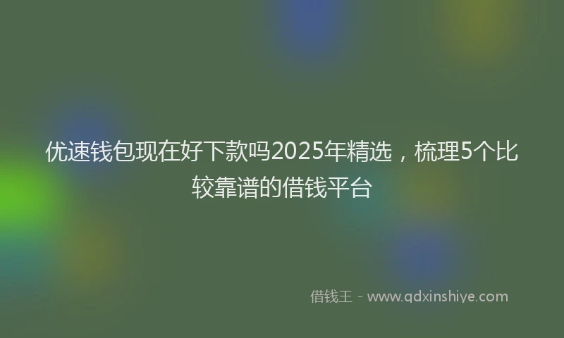 优速钱包现在好下款吗2025年精选，梳理5个比较靠谱的借钱平台