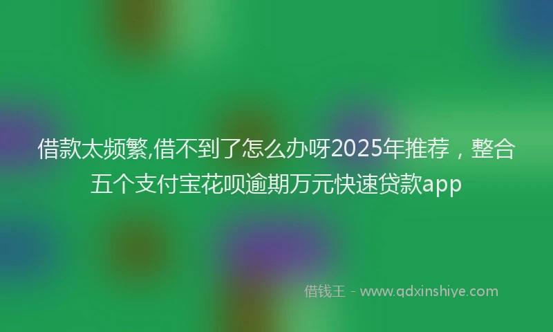 借款太频繁,借不到了怎么办呀2025年推荐，整合五个支付宝花呗逾期万元快速贷款app