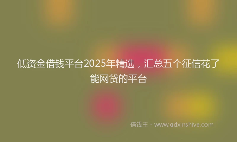 低资金借钱平台2025年精选，汇总五个征信花了能网贷的平台