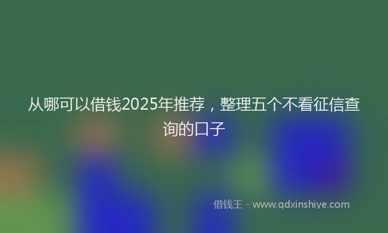 从哪可以借钱2025年推荐，整理五个不看征信查询的口子