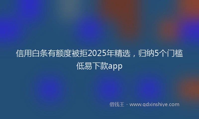 信用白条有额度被拒2025年精选，归纳5个门槛低易下款app