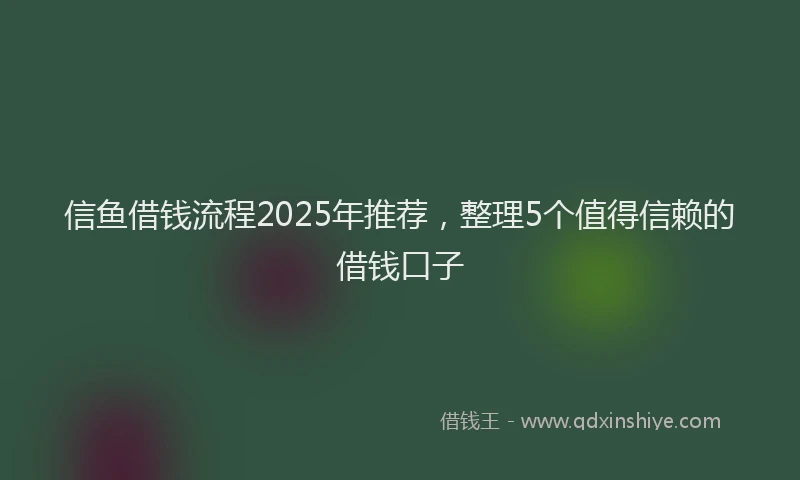 信鱼借钱流程2025年推荐，整理5个值得信赖的借钱口子