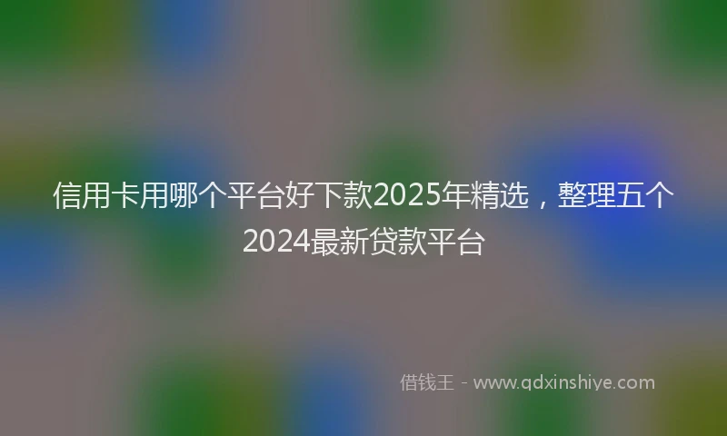 信用卡用哪个平台好下款2025年精选，整理五个2024最新贷款平台