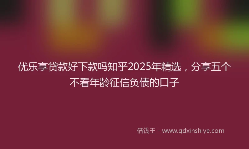 优乐享贷款好下款吗知乎2025年精选，分享五个不看年龄征信负债的口子