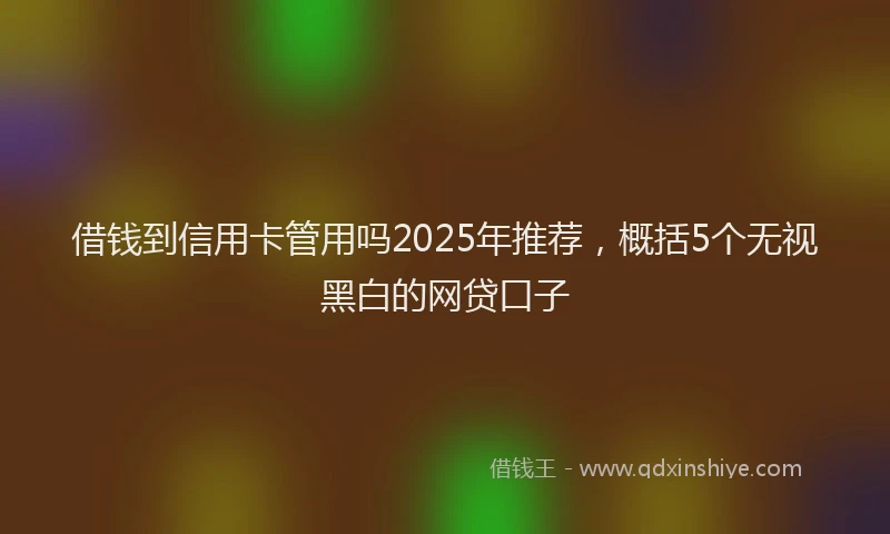 借钱到信用卡管用吗2025年推荐，概括5个无视黑白的网贷口子