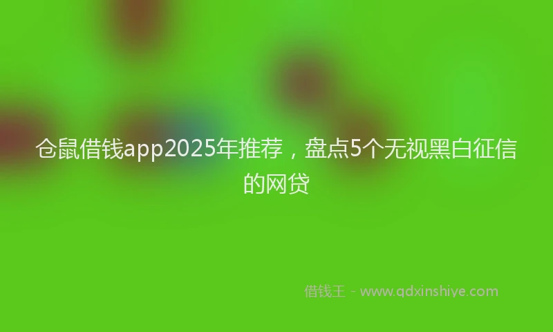 仓鼠借钱app2025年推荐，盘点5个无视黑白征信的网贷
