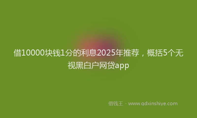 借10000块钱1分的利息2025年推荐，概括5个无视黑白户网贷app
