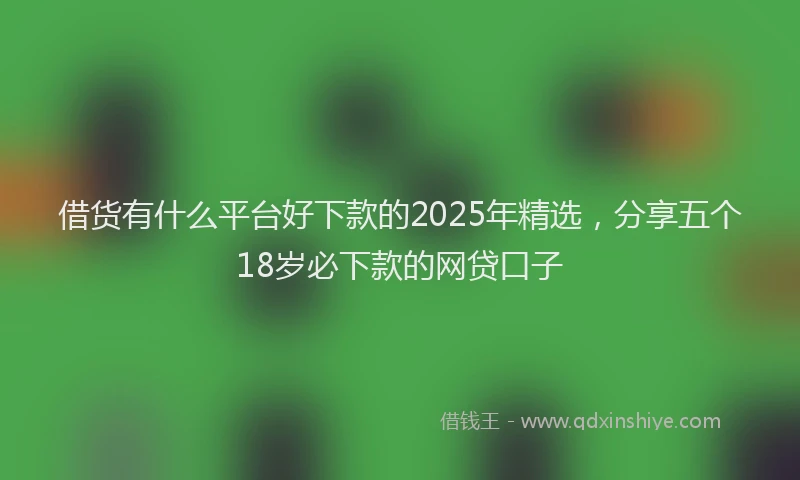 借货有什么平台好下款的2025年精选，分享五个18岁必下款的网贷口子