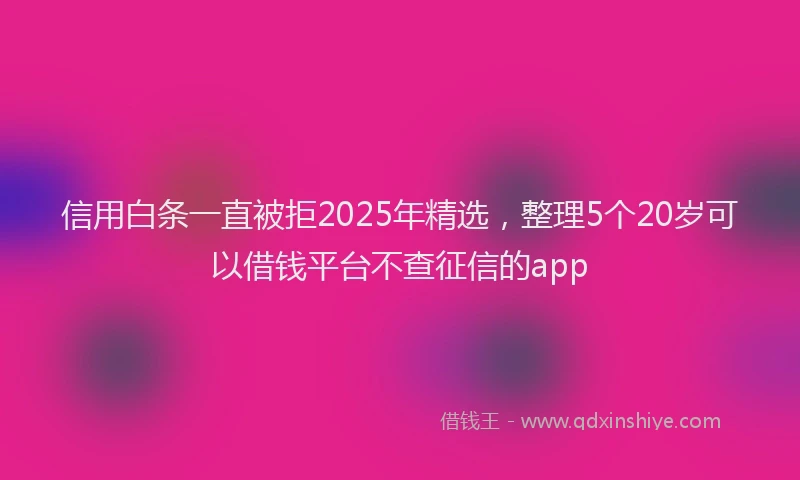 信用白条一直被拒2025年精选，整理5个20岁可以借钱平台不查征信的app