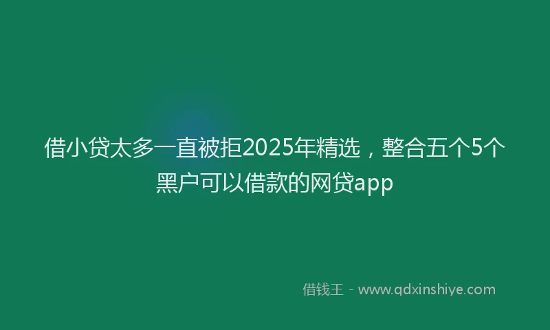 借小贷太多一直被拒2025年精选，整合五个5个黑户可以借款的网贷app