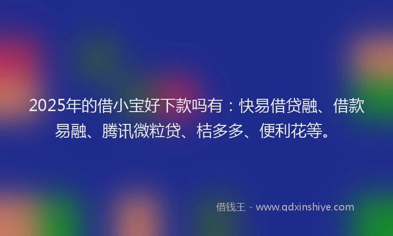 2025年的借小宝好下款吗有：快易借贷融、借款易融、腾讯微粒贷、桔多多、便利花等。
