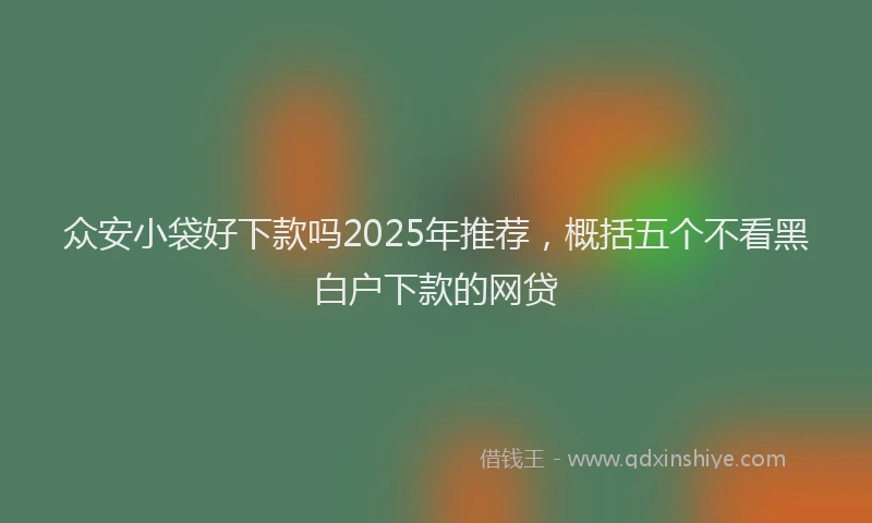 众安小袋好下款吗2025年推荐，概括五个不看黑白户下款的网贷