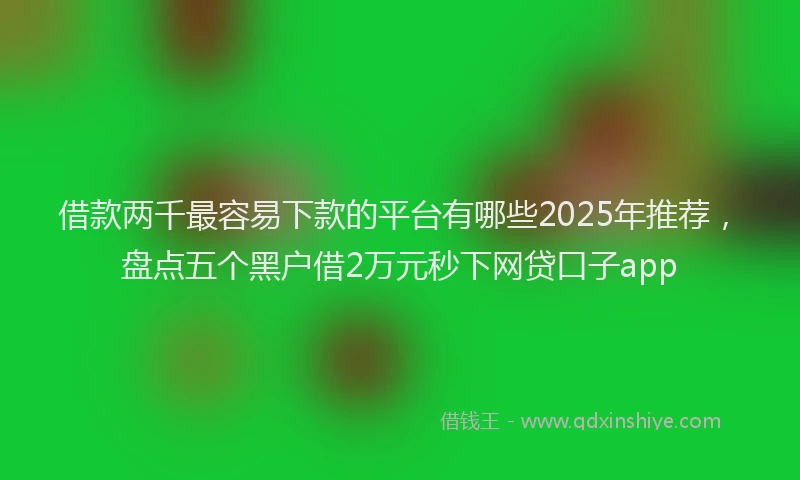 借款两千最容易下款的平台有哪些2025年推荐，盘点五个黑户借2万元秒下网贷口子app