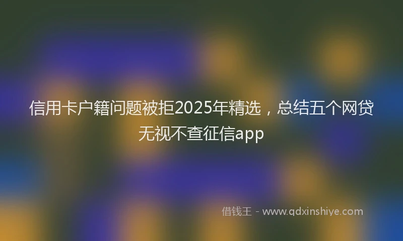 信用卡户籍问题被拒2025年精选，总结五个网贷无视不查征信app