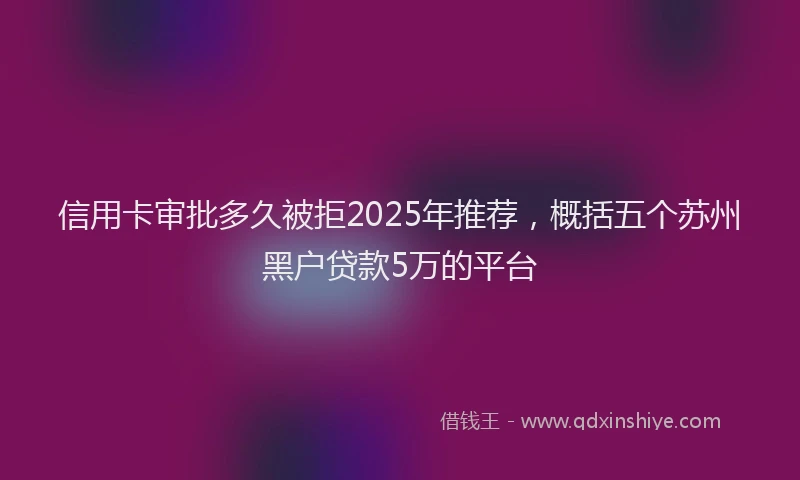 信用卡审批多久被拒2025年推荐，概括五个苏州黑户贷款5万的平台