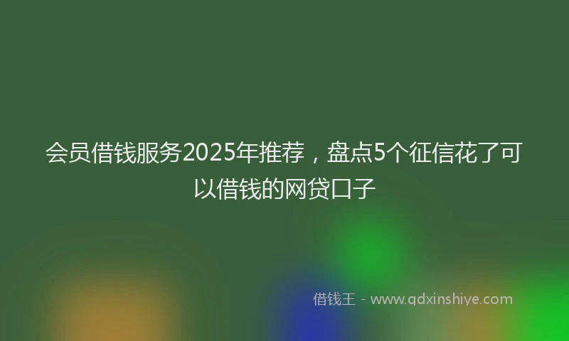 会员借钱服务2025年推荐，盘点5个征信花了可以借钱的网贷口子