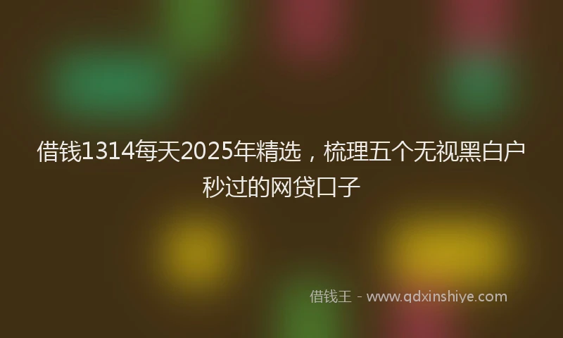 借钱1314每天2025年精选，梳理五个无视黑白户秒过的网贷口子