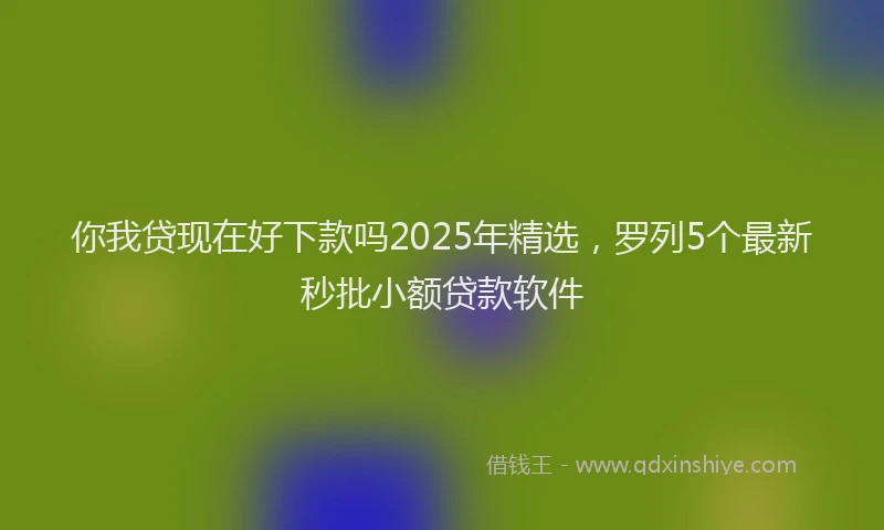 你我贷现在好下款吗2025年精选，罗列5个最新秒批小额贷款软件