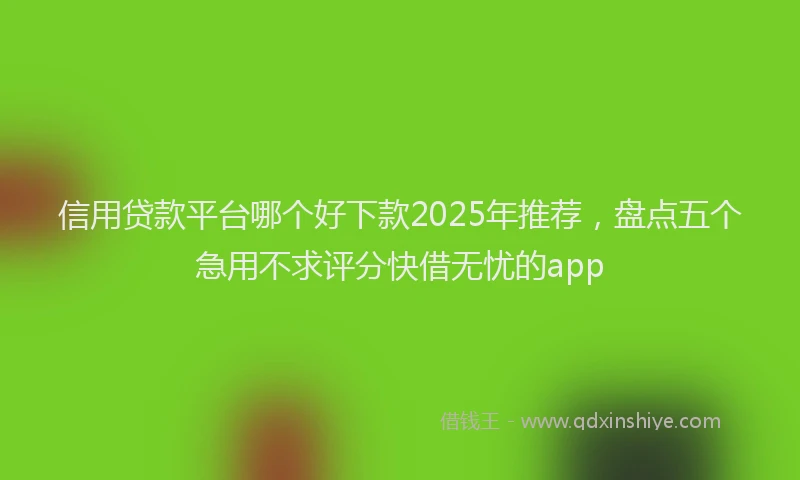 信用贷款平台哪个好下款2025年推荐，盘点五个急用不求评分快借无忧的app