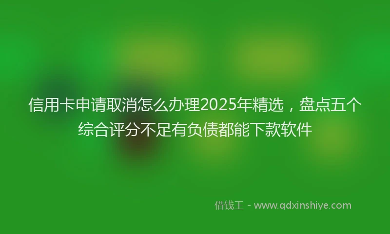 信用卡申请取消怎么办理2025年精选，盘点五个综合评分不足有负债都能下款软件