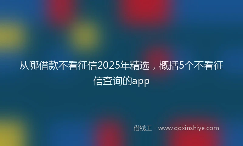 从哪借款不看征信2025年精选，概括5个不看征信查询的app