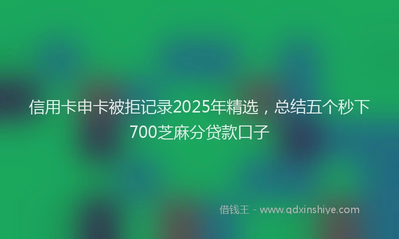 信用卡申卡被拒记录2025年精选，总结五个秒下700芝麻分贷款口子