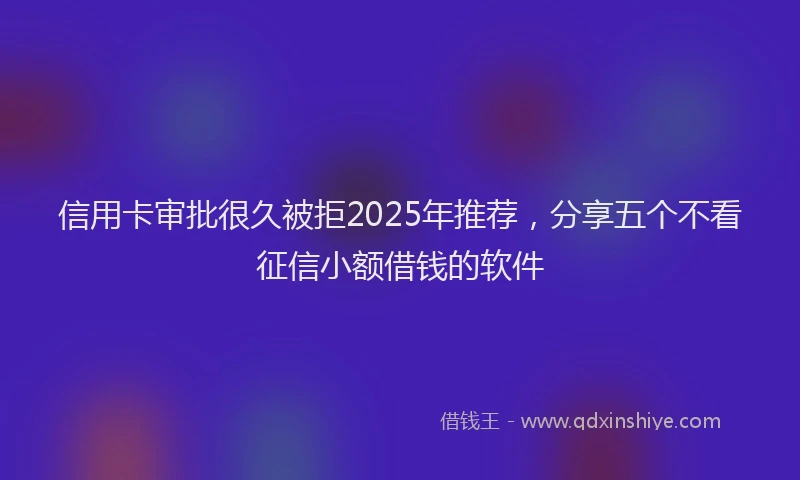 信用卡审批很久被拒2025年推荐，分享五个不看征信小额借钱的软件