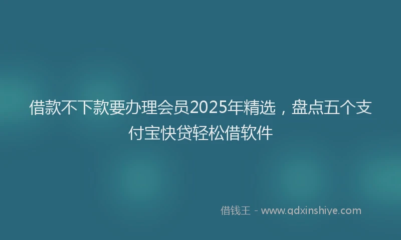 借款不下款要办理会员2025年精选，盘点五个支付宝快贷轻松借软件