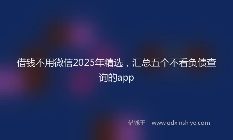 借钱不用微信2025年精选，汇总五个不看负债查询的app