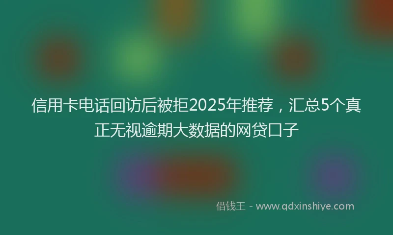信用卡电话回访后被拒2025年推荐，汇总5个真正无视逾期大数据的网贷口子