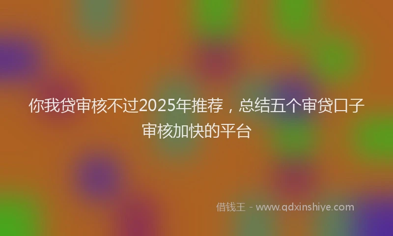 你我贷审核不过2025年推荐，总结五个审贷口子审核加快的平台