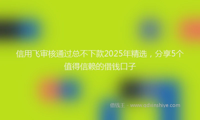 信用飞审核通过总不下款2025年精选，分享5个值得信赖的借钱口子