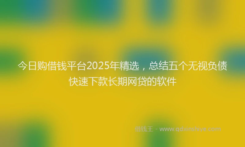 今日购借钱平台2025年精选，总结五个无视负债快速下款长期网贷的软件