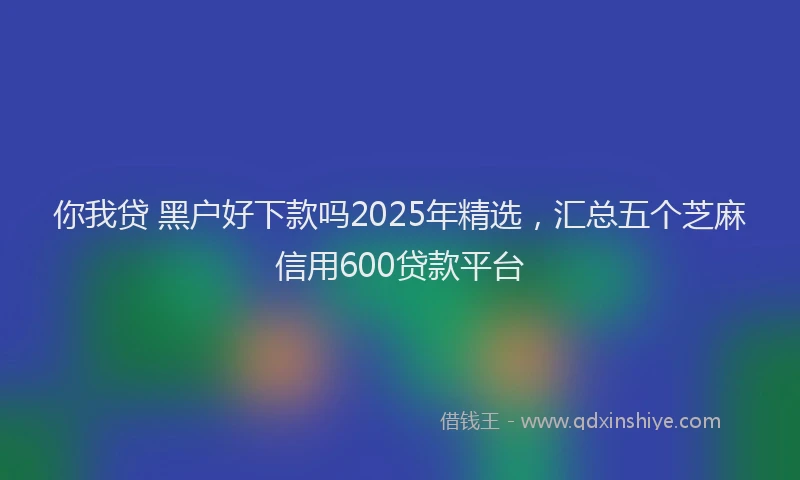 你我贷 黑户好下款吗2025年精选，汇总五个芝麻信用600贷款平台