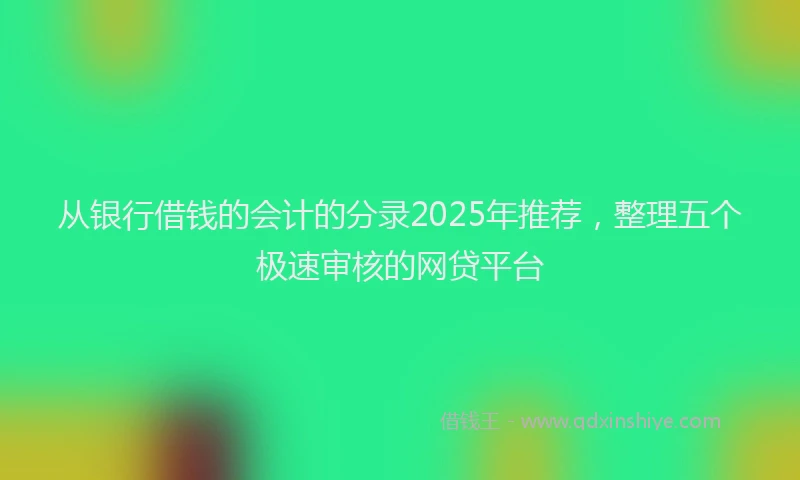 从银行借钱的会计的分录2025年推荐，整理五个极速审核的网贷平台