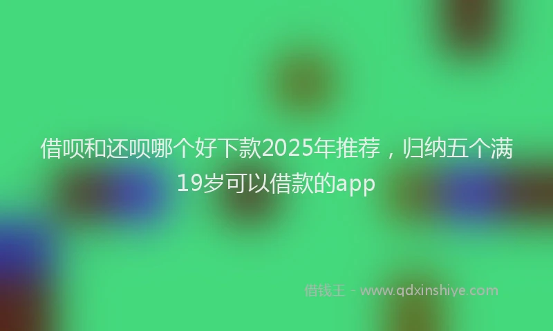 借呗和还呗哪个好下款2025年推荐，归纳五个满19岁可以借款的app