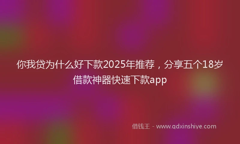 你我贷为什么好下款2025年推荐，分享五个18岁借款神器快速下款app
