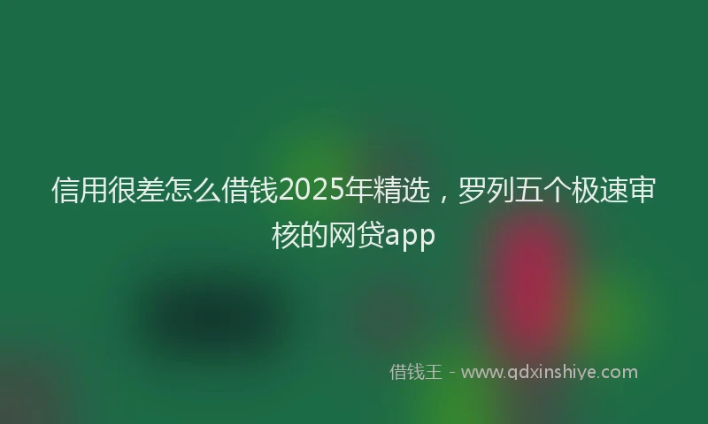 信用很差怎么借钱2025年精选，罗列五个极速审核的网贷app