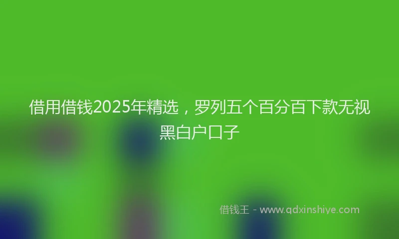 借用借钱2025年精选，罗列五个百分百下款无视黑白户口子