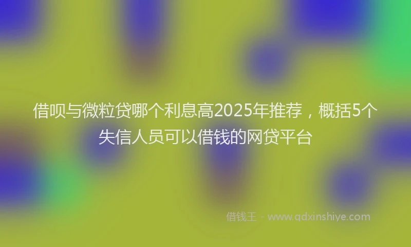 借呗与微粒贷哪个利息高2025年推荐，概括5个失信人员可以借钱的网贷平台