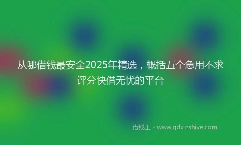 从哪借钱最安全2025年精选，概括五个急用不求评分快借无忧的平台