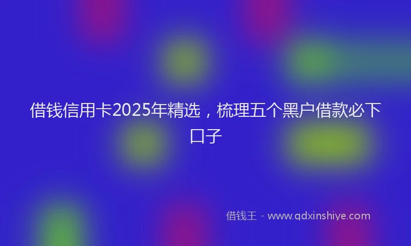 借钱信用卡2025年精选，梳理五个黑户借款必下口子
