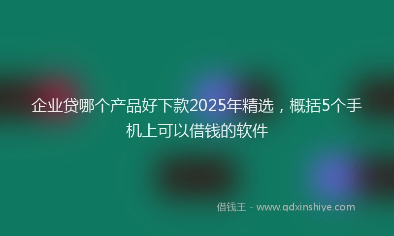 企业贷哪个产品好下款2025年精选，概括5个手机上可以借钱的软件