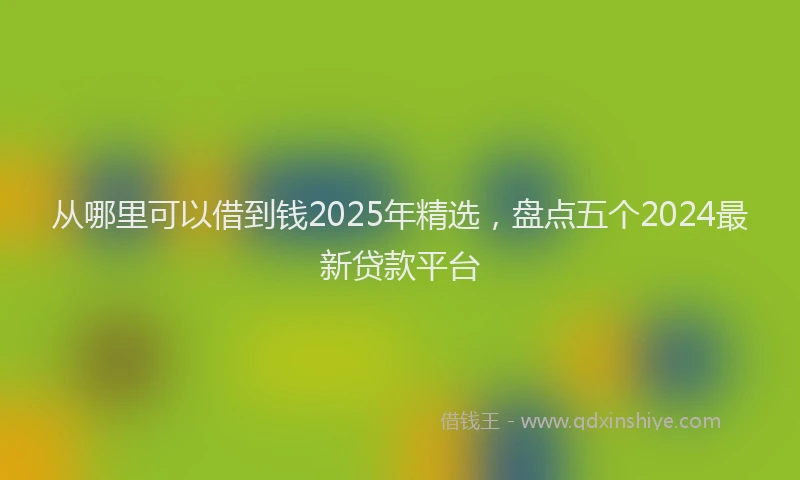 从哪里可以借到钱2025年精选，盘点五个2024最新贷款平台